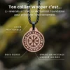 Collier en bois Viking Vegvisir